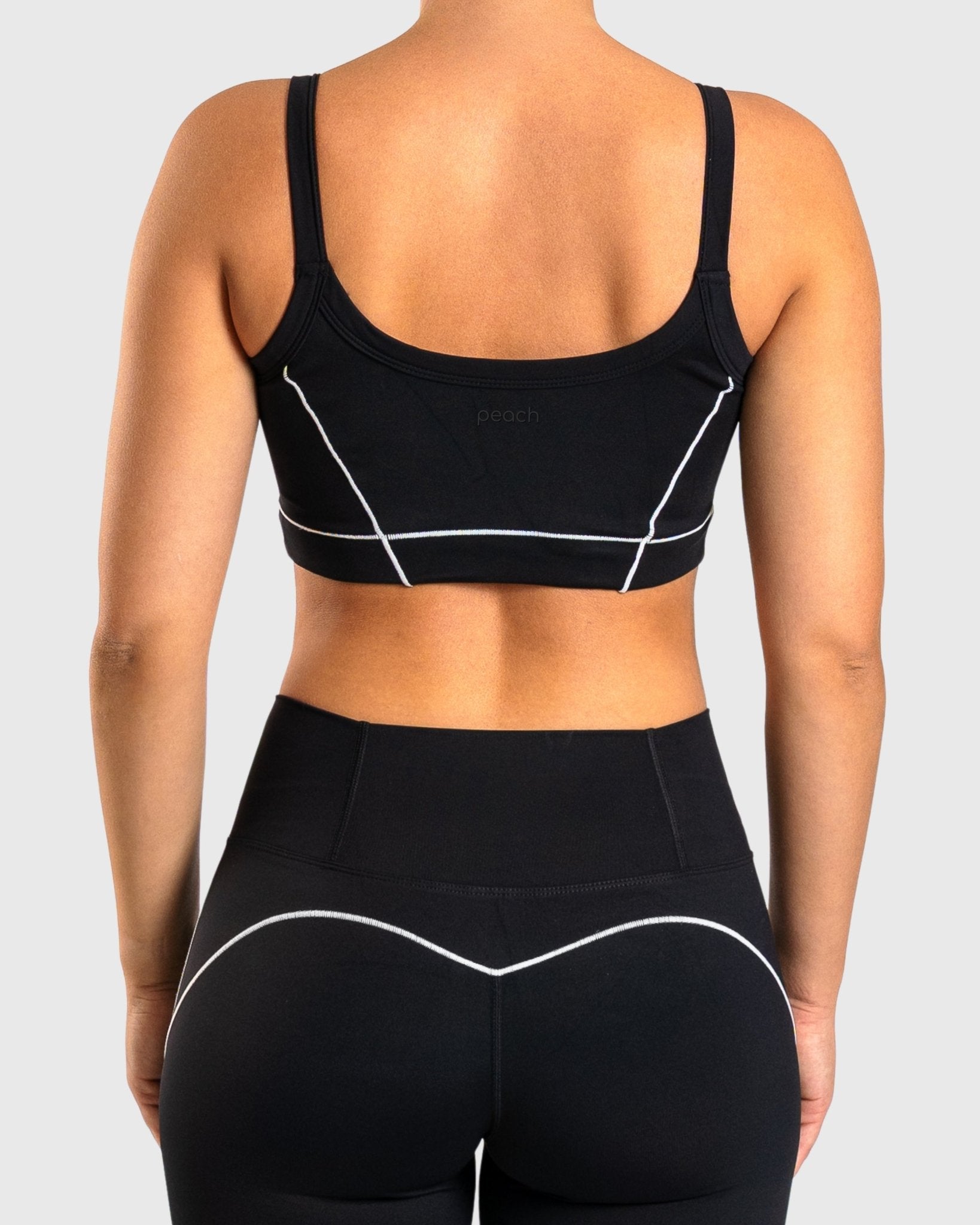 Black Bloom Topp - Peach Tights - Sports - Bra