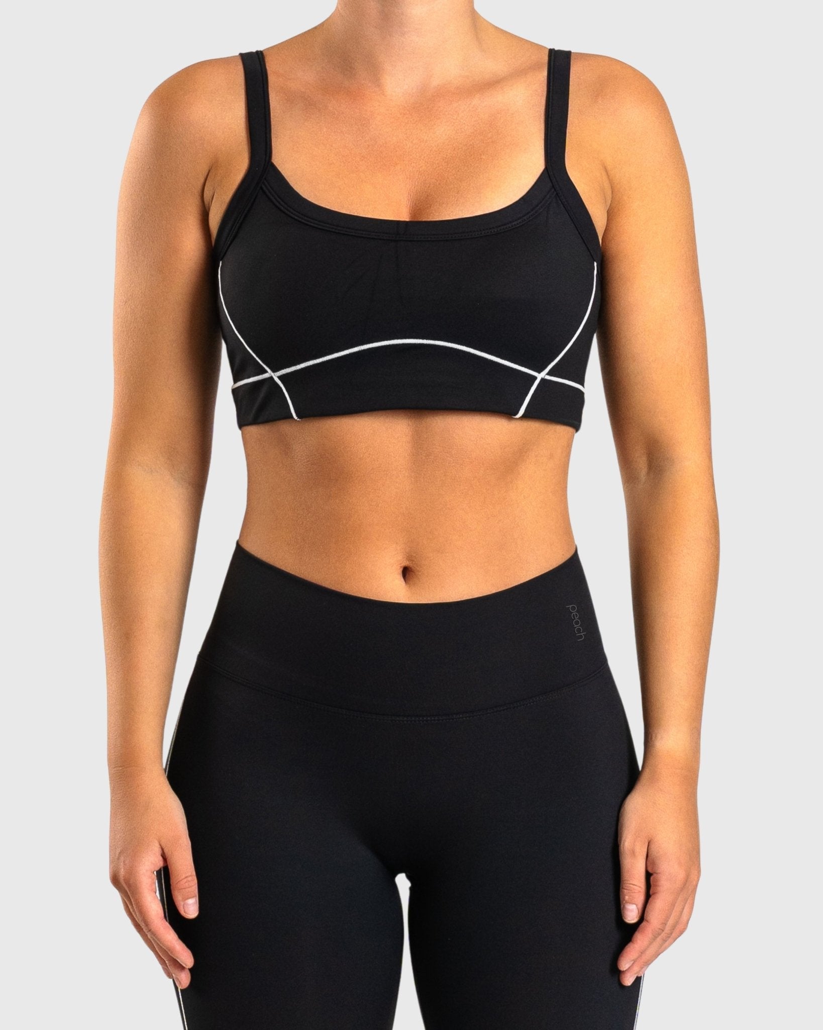 Black Bloom Topp - Peach Tights - Sports - Bra