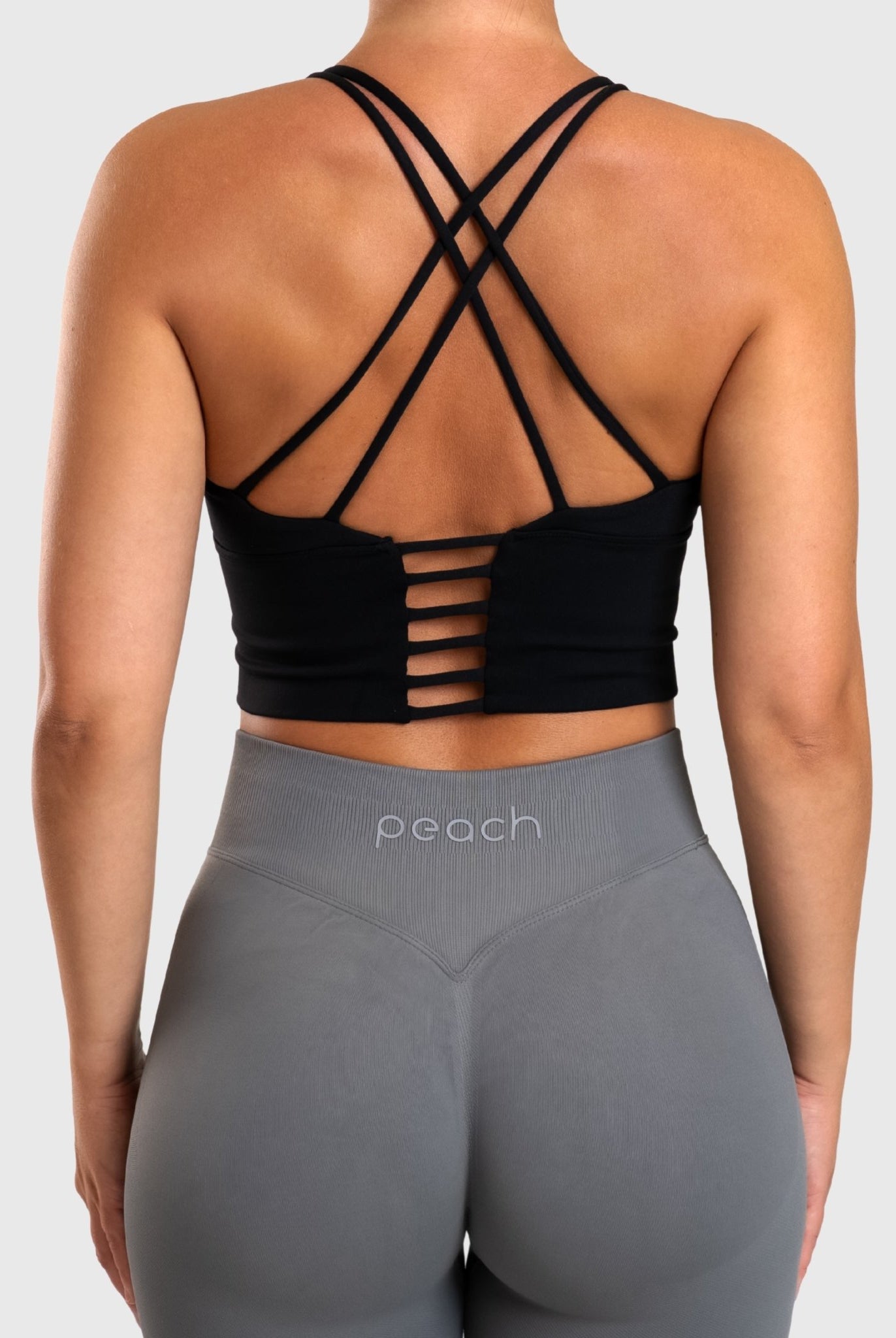 Black Cross Topp - Peach Tights - Sports - Bra