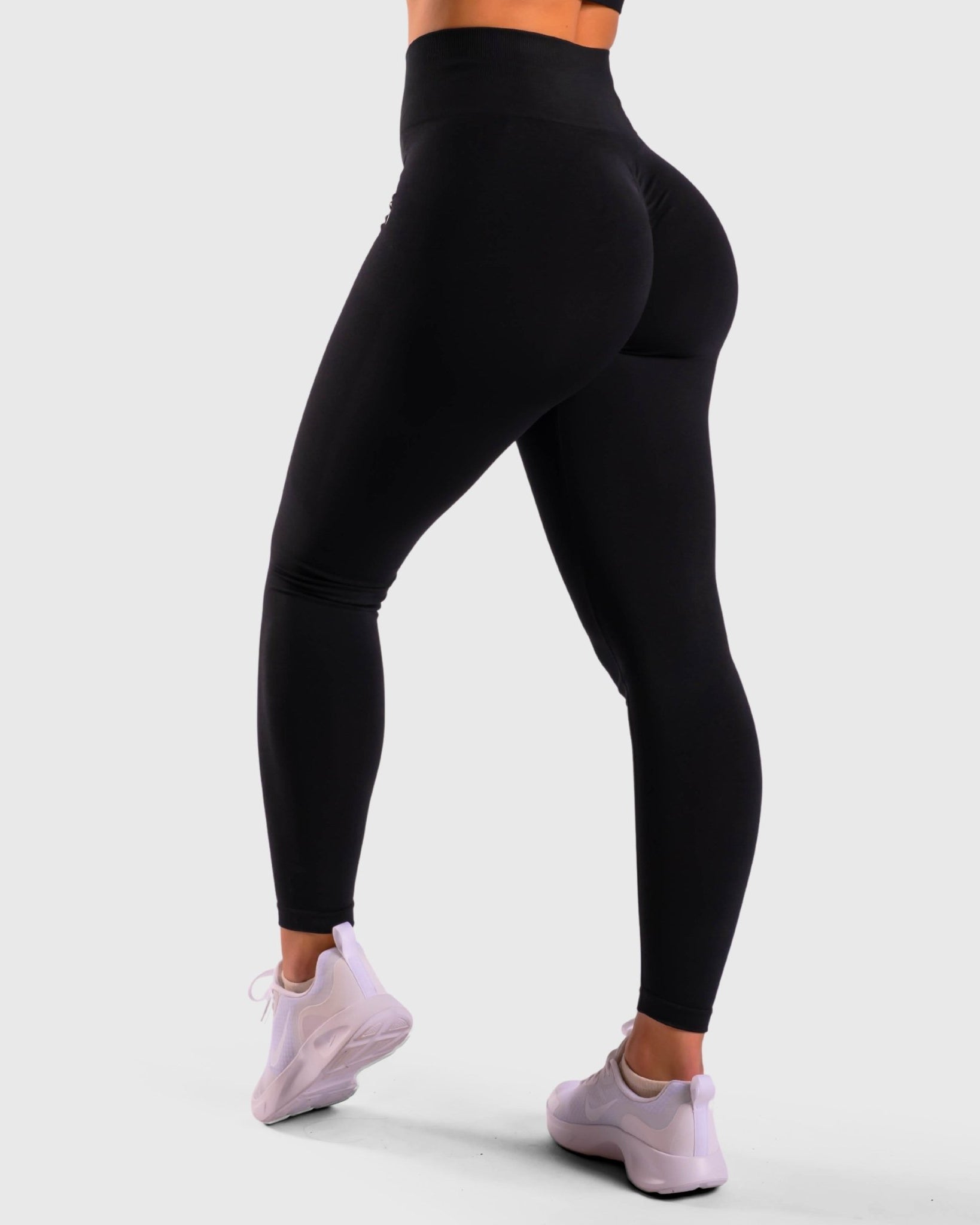 Black Deluxe Mid Waist Tights - Peach Tights - Tights