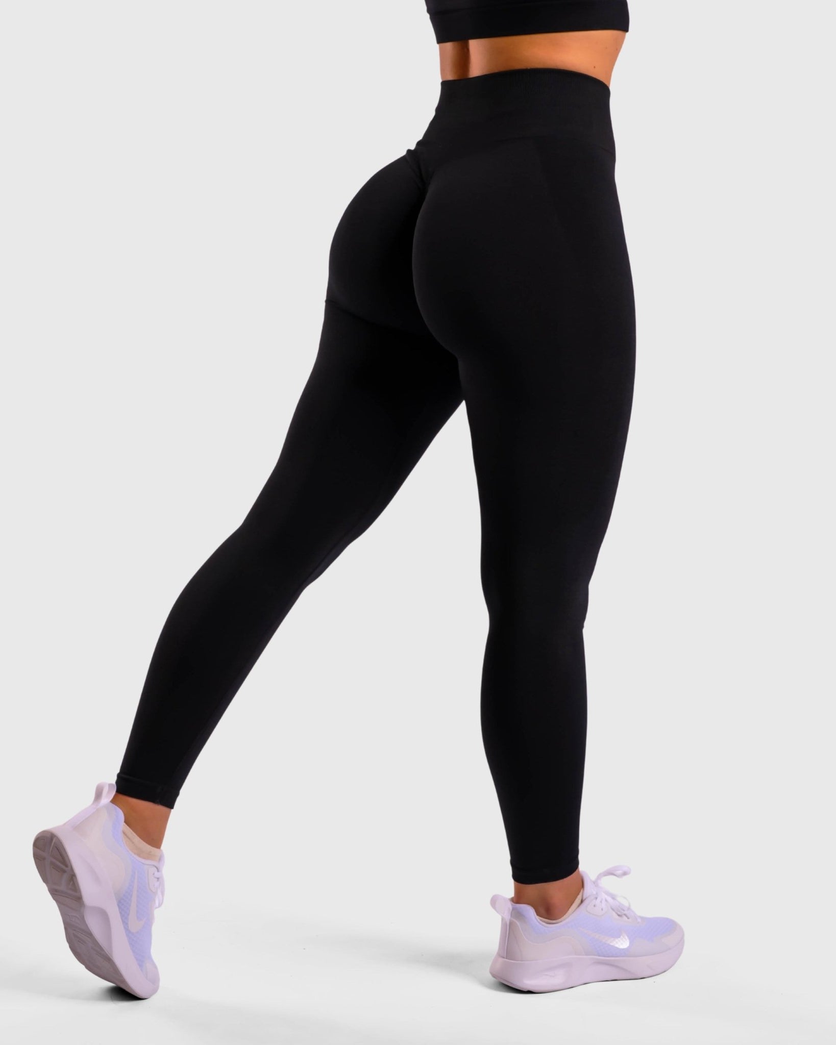 Black Deluxe Mid Waist Tights - Peach Tights - Tights