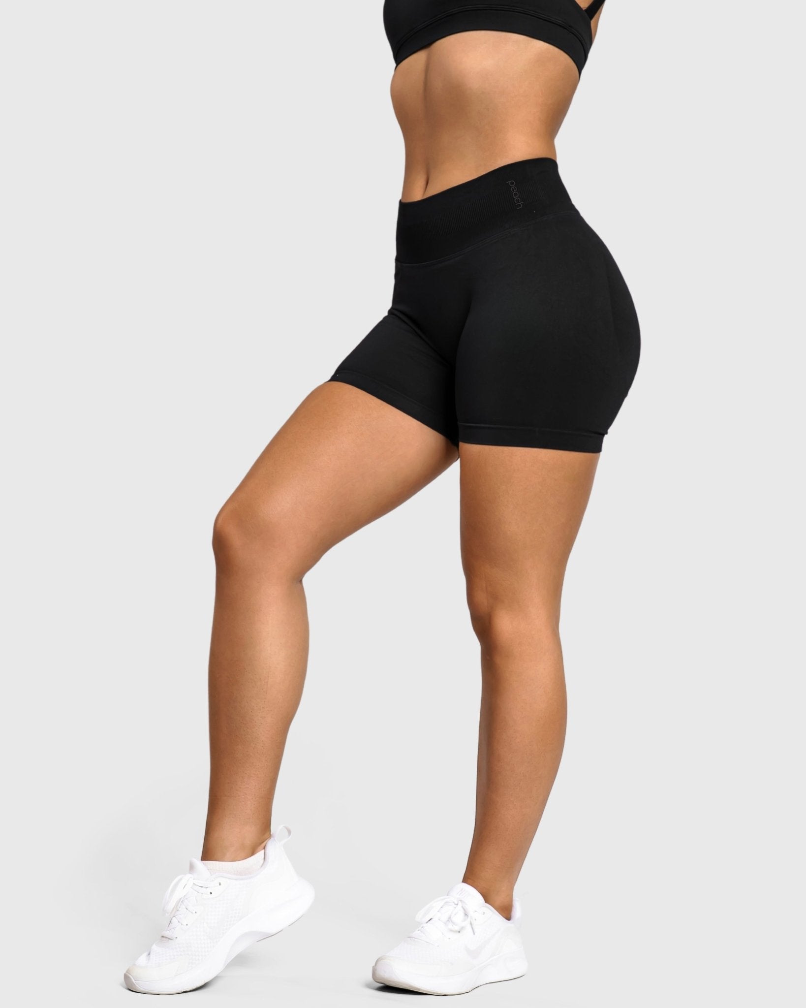 Black Essence Shorts - Peach Tights - Shorts