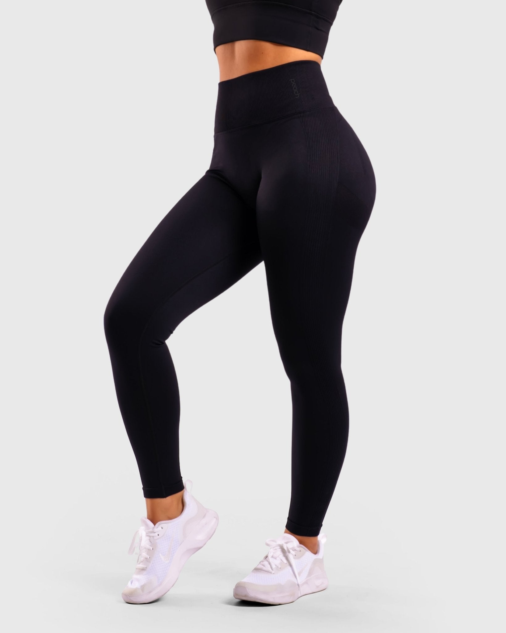 Black High Waist Tights - Peach Tights - Tights