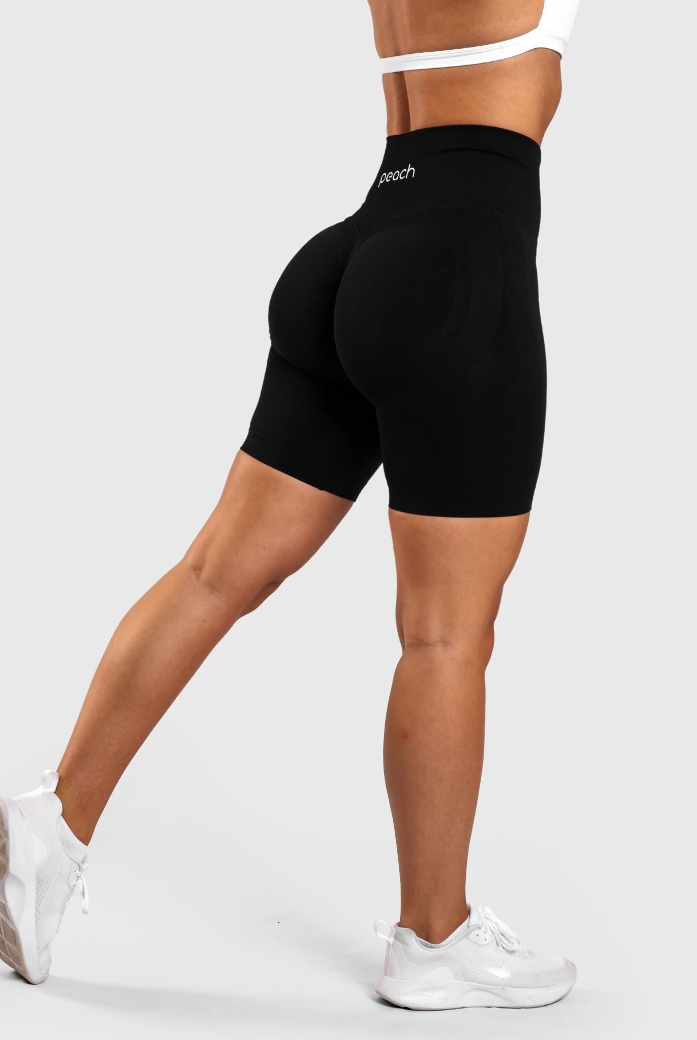 Black Solid Shorts - Peach Tights - Shorts