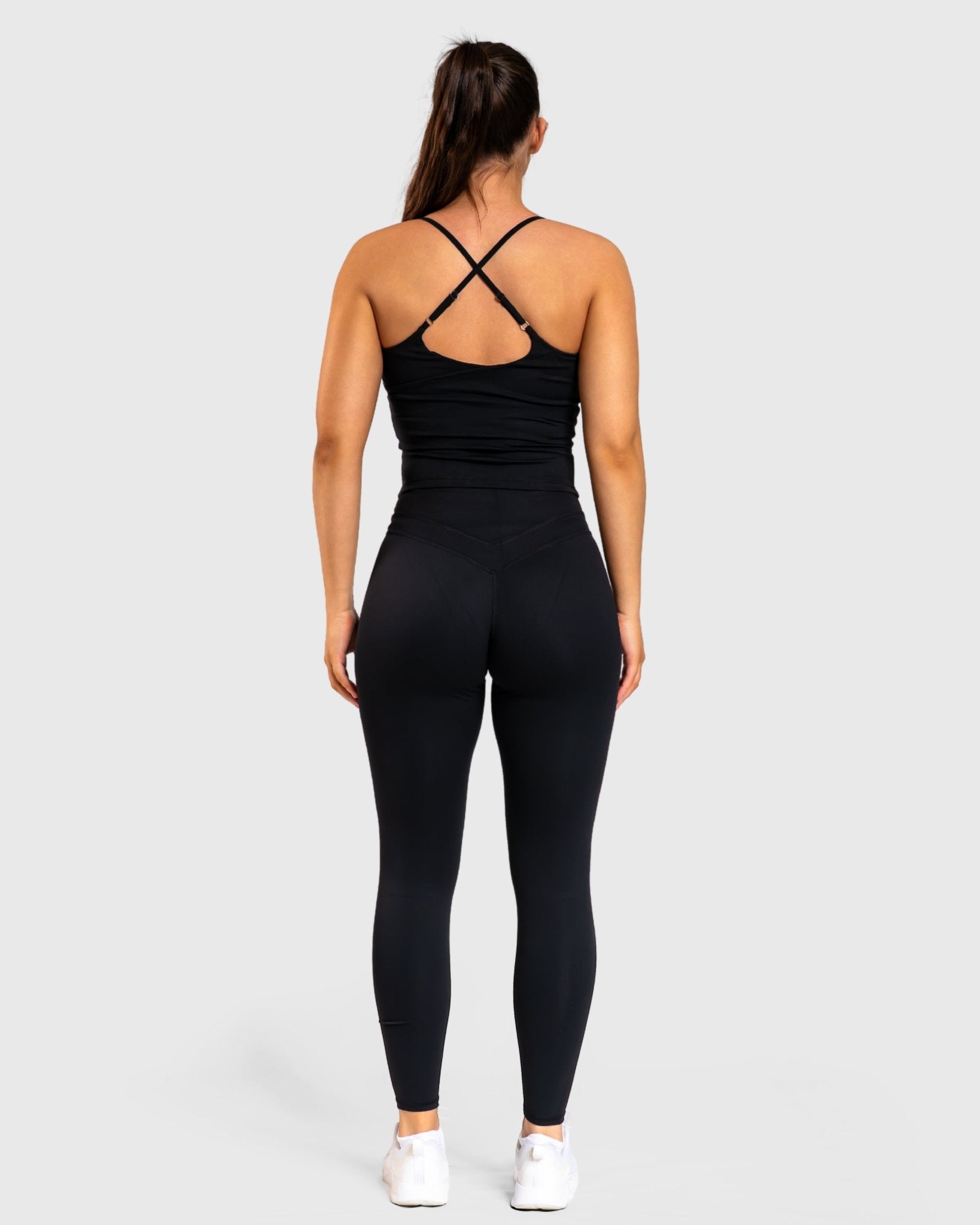 Black Velocity Singlet - Peach Tights - Sports - Bra
