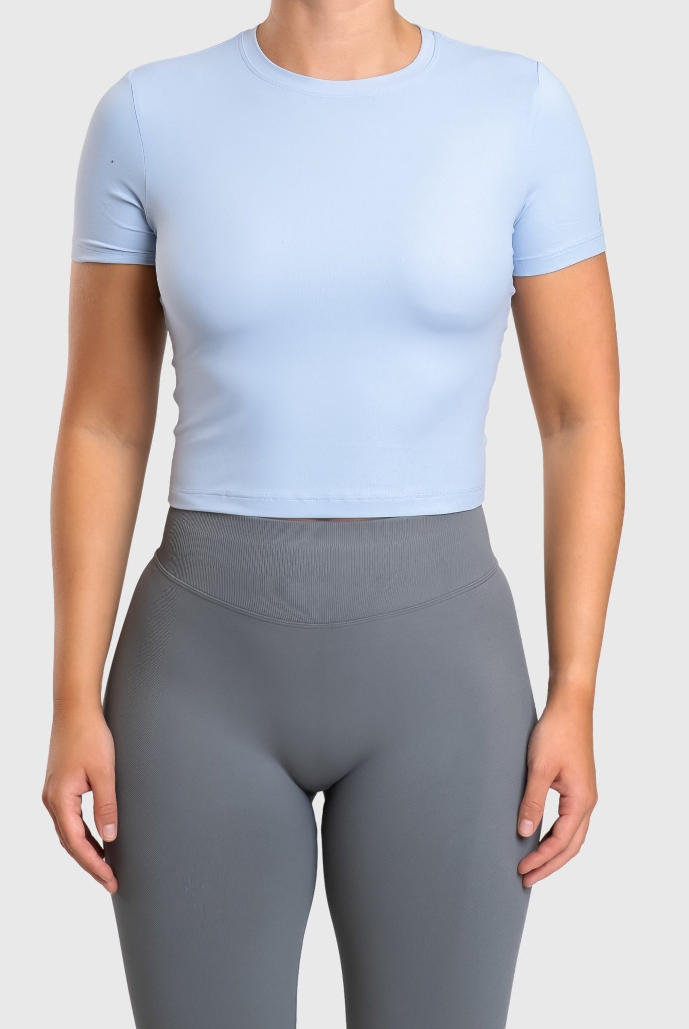 Blue Dry - fit Cropped T-shirt - Peach Tights - T-shirt