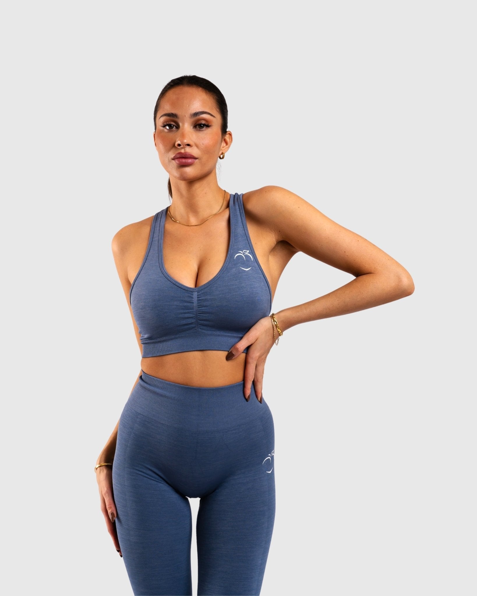 Blue Ease Sports-bra - Peach Tights - Sports-Bra