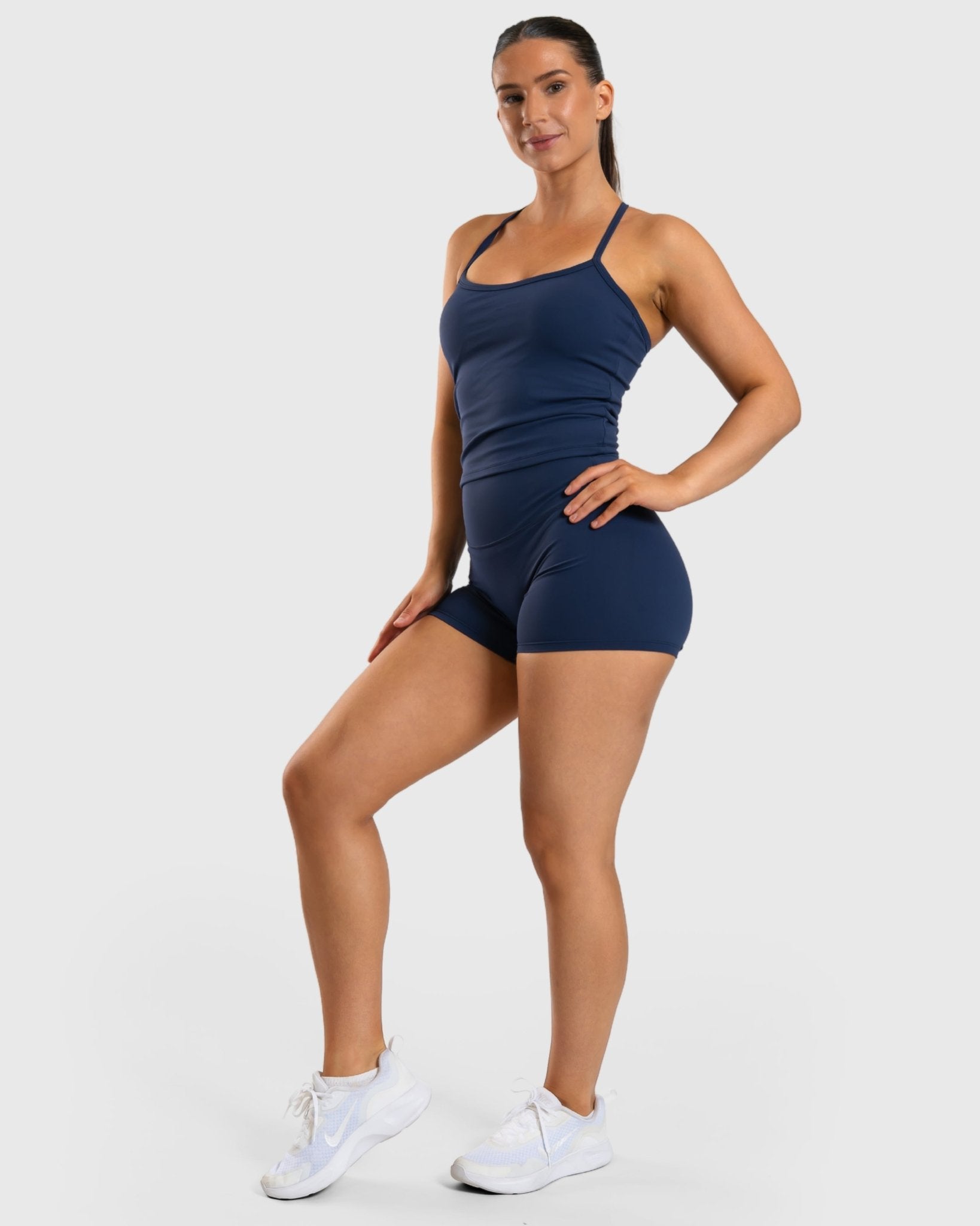 Blue Noiré Shorts - Peach Tights - Tights