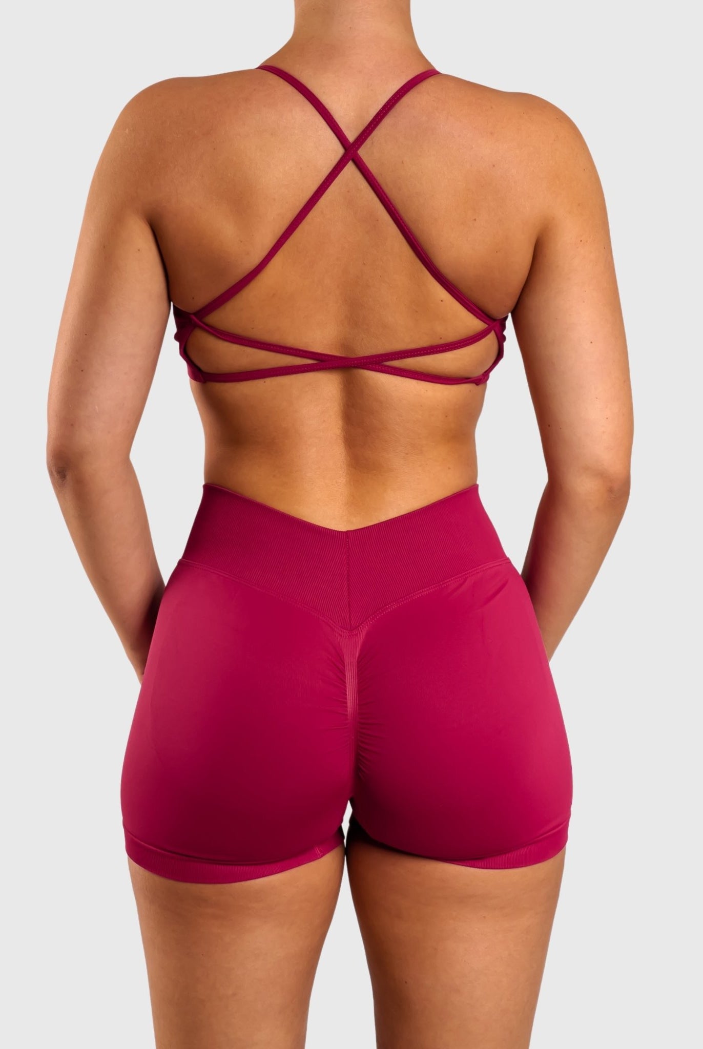 Burgundy Peak Sports - bra - Peach Tights - T - shirt