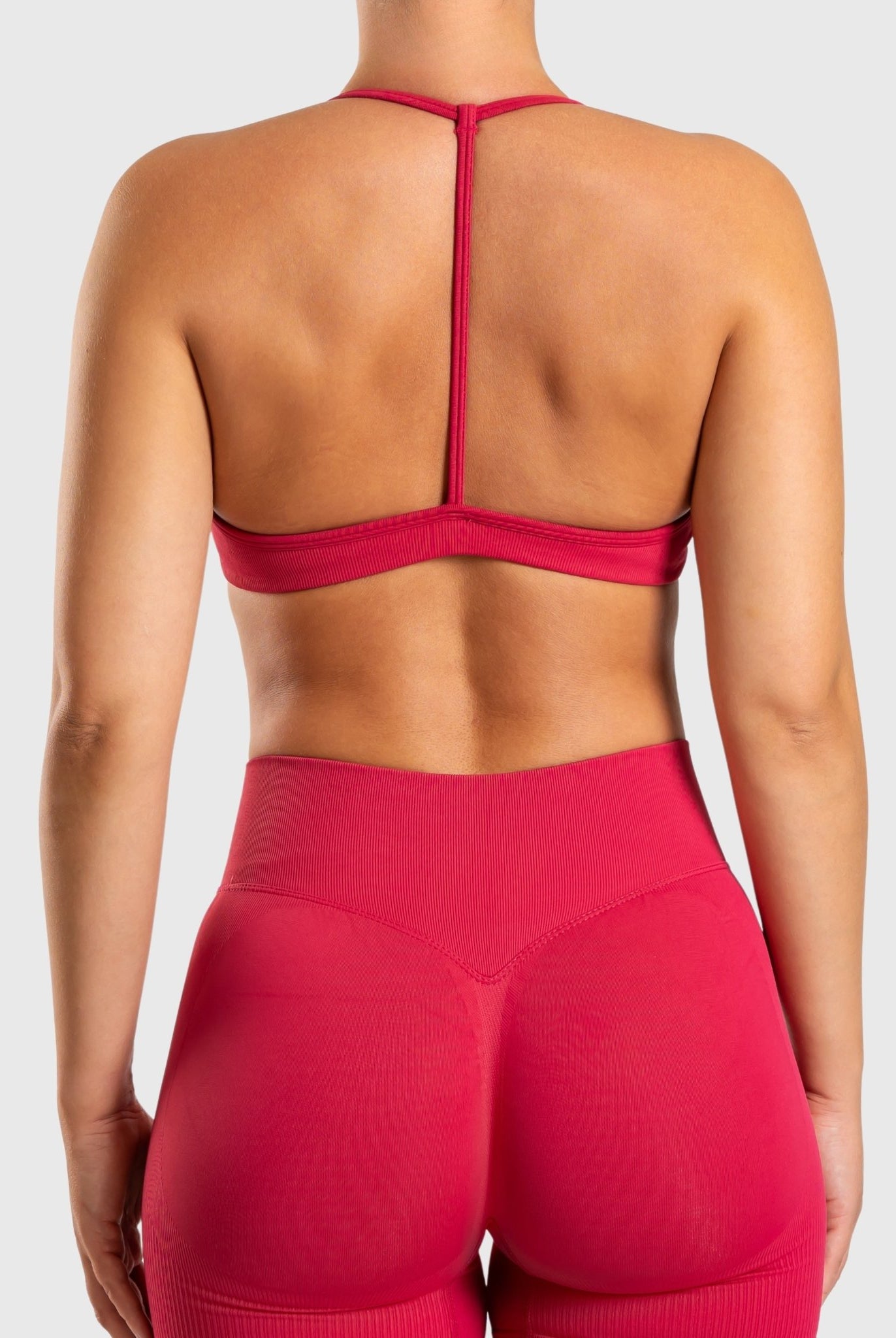 Cherry Red Ignite Sports - bra - Peach Tights - Sports - Bra