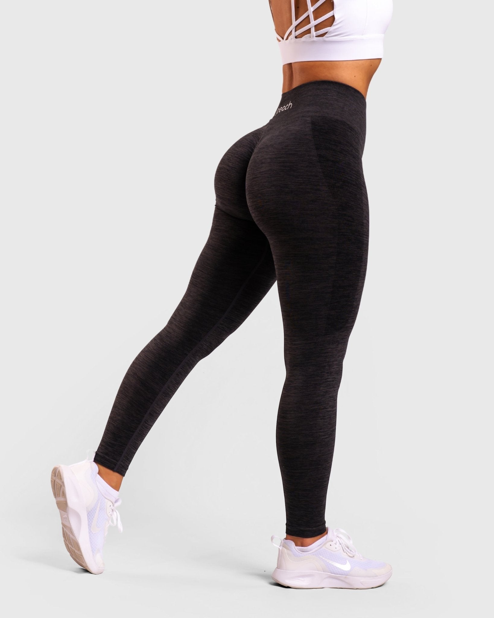 Dark Grey Deluxe Mid Waist - Peach Tights - Tights