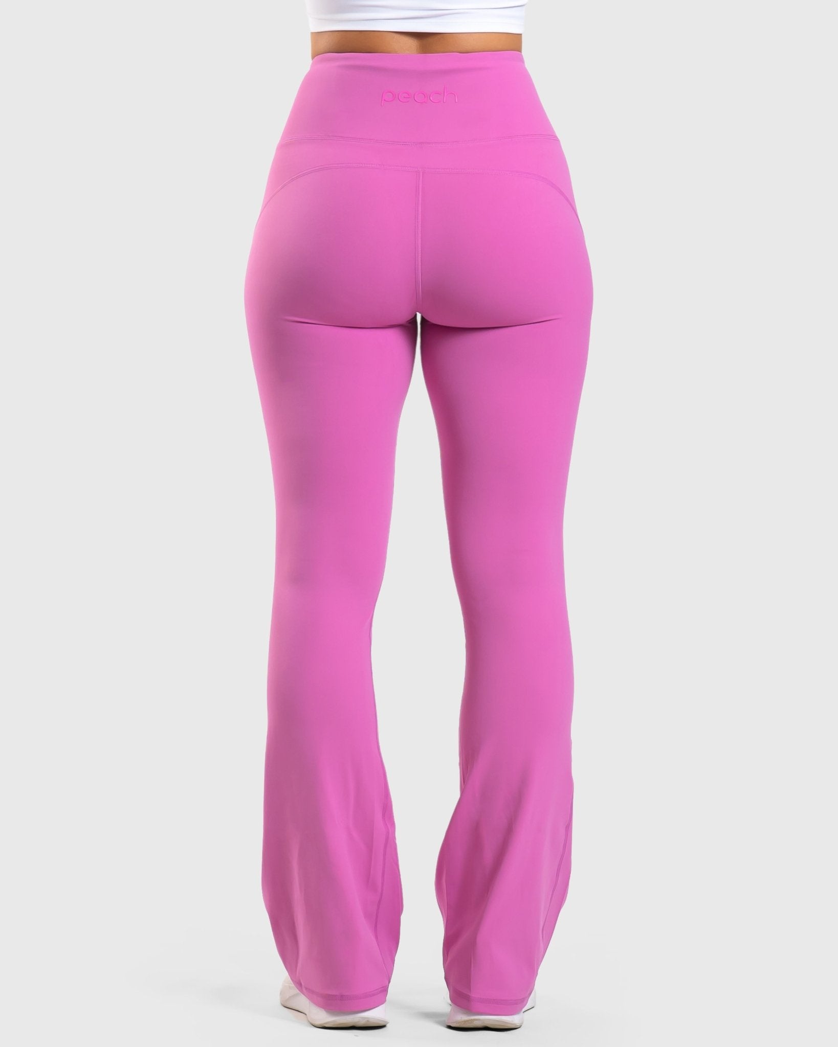 Hot Pink Flared Yoga - Peach Tights - Tights