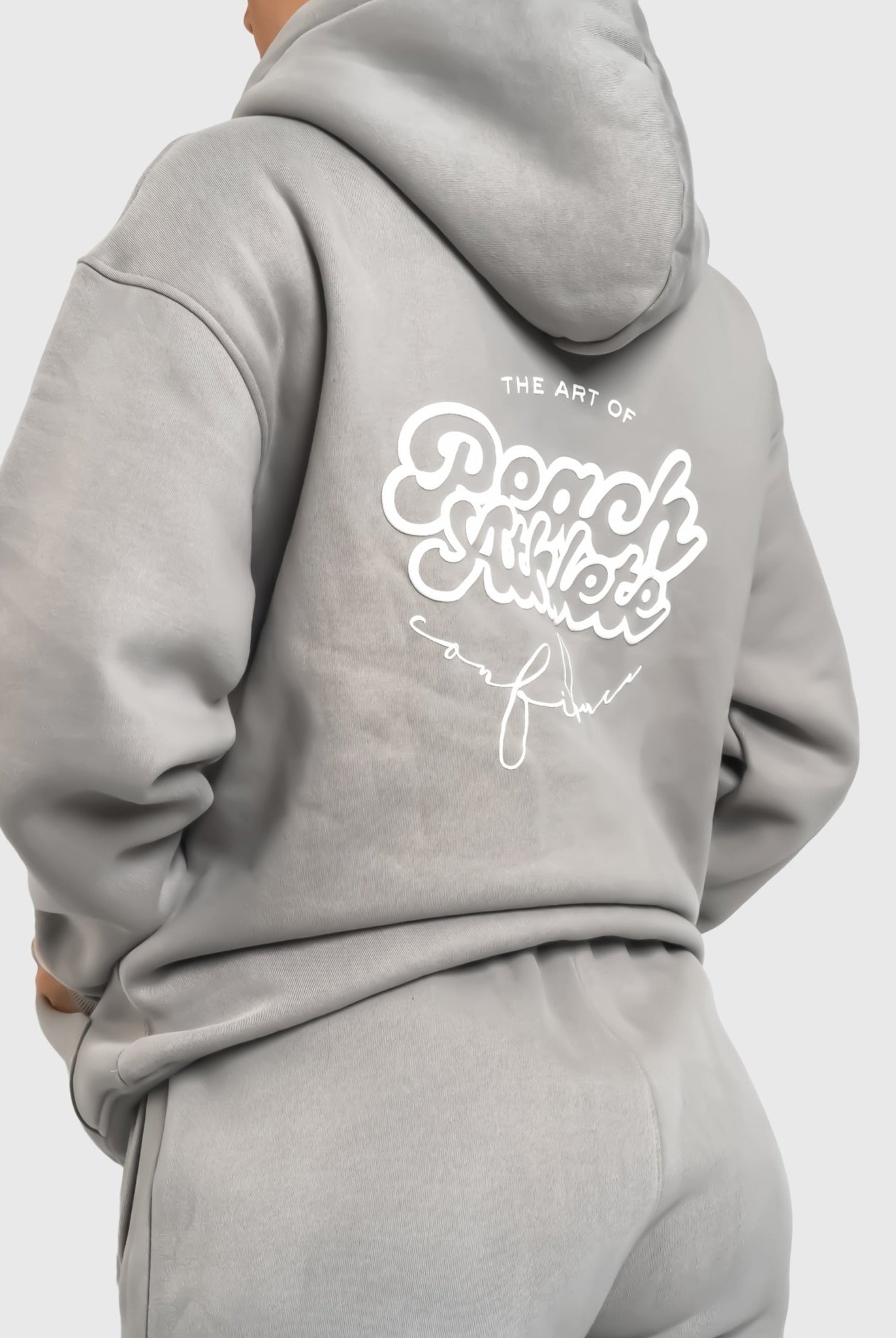 Light Grey Haze Hoodie - Peach Tights - Hoodie