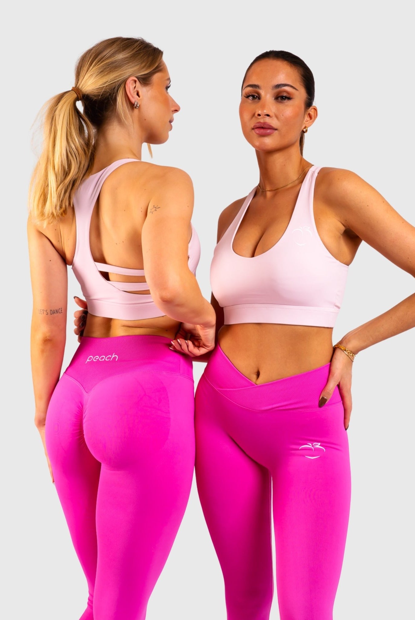 Light Pink Revive Sports-bra - Peach Tights - Sports-Bra