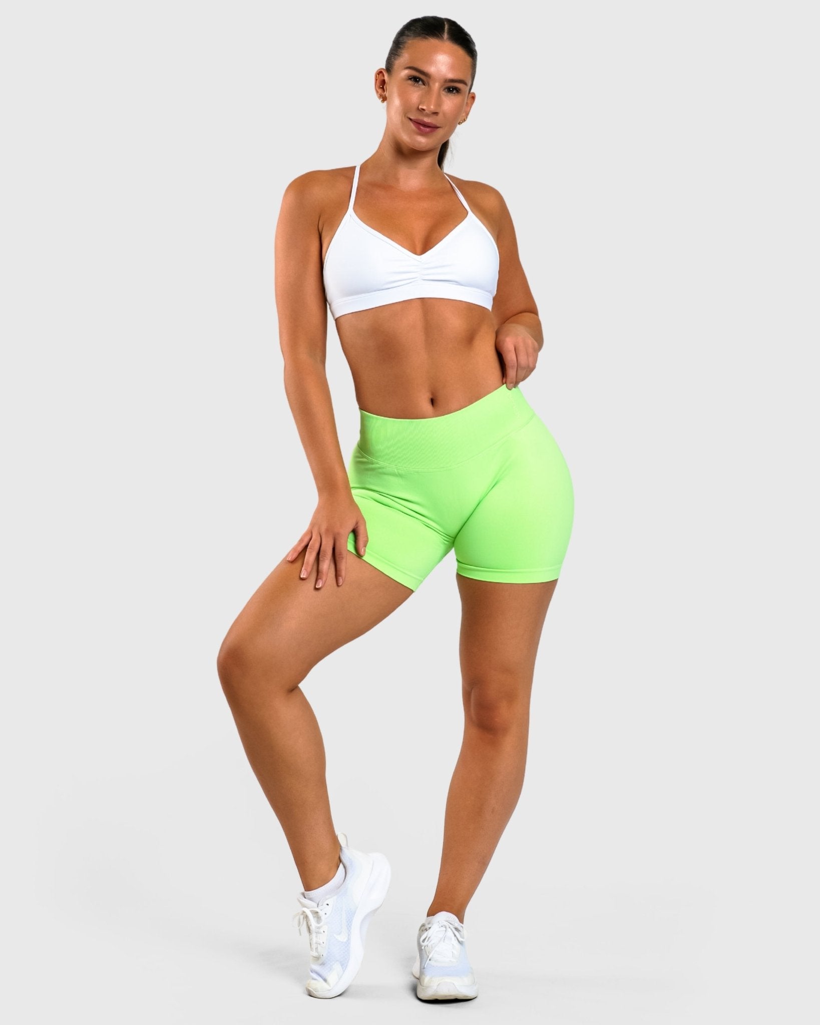 Lime Green Shaping Shorts - Peach Tights - Shorts