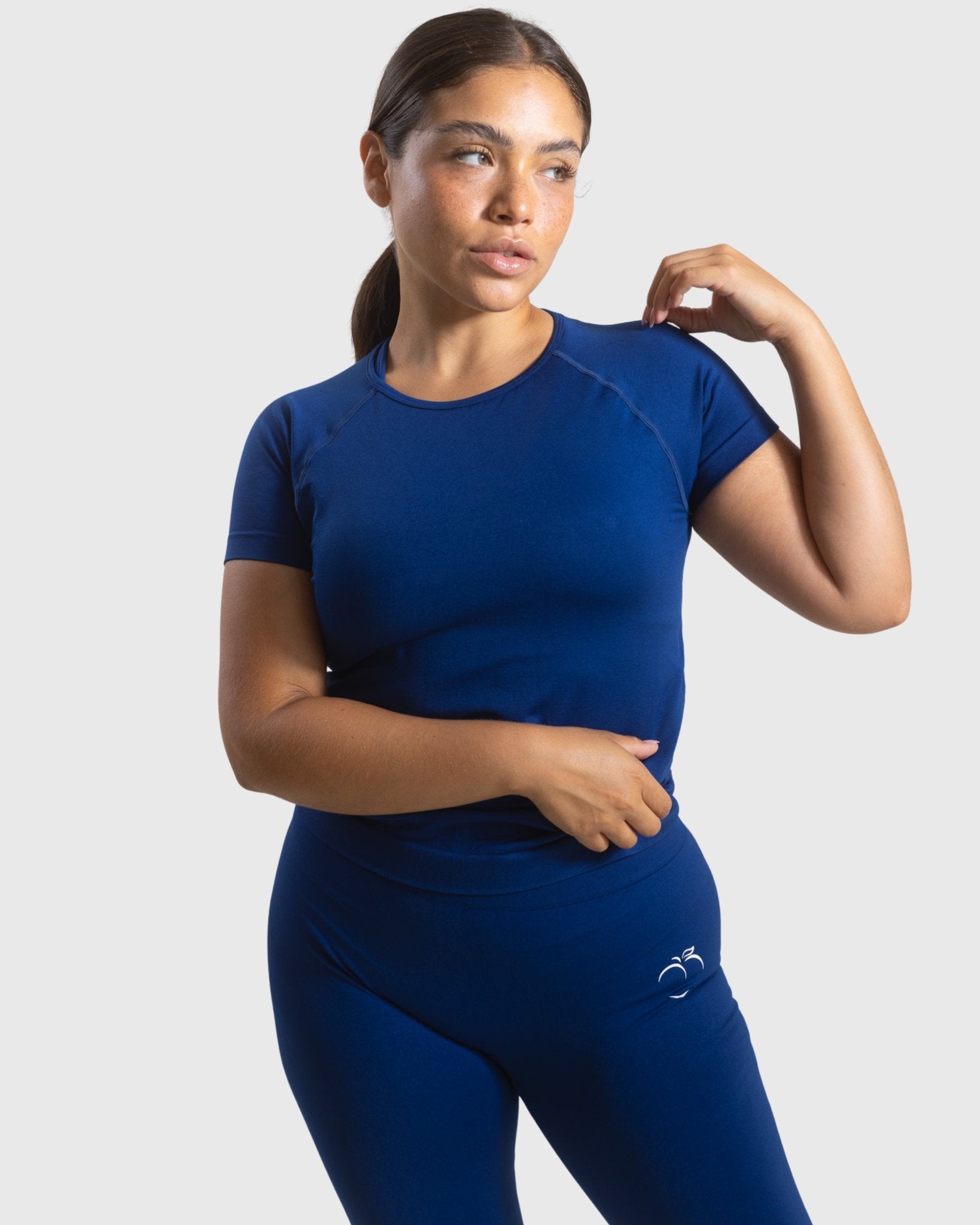 Navy Blue Classic Deluxe T-shirt - Peach Tights - T-shirt