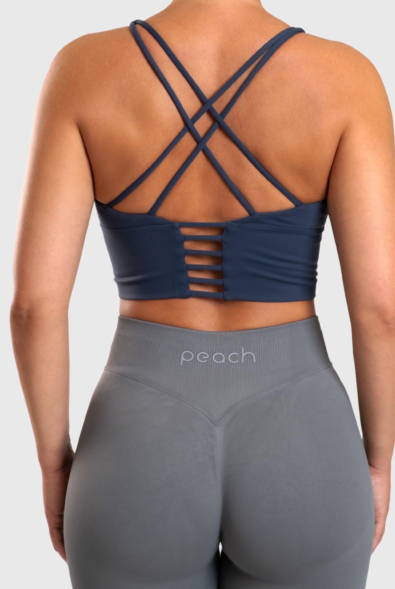 Navy Blue Cross Topp - Peach Tights - Sports - Bra