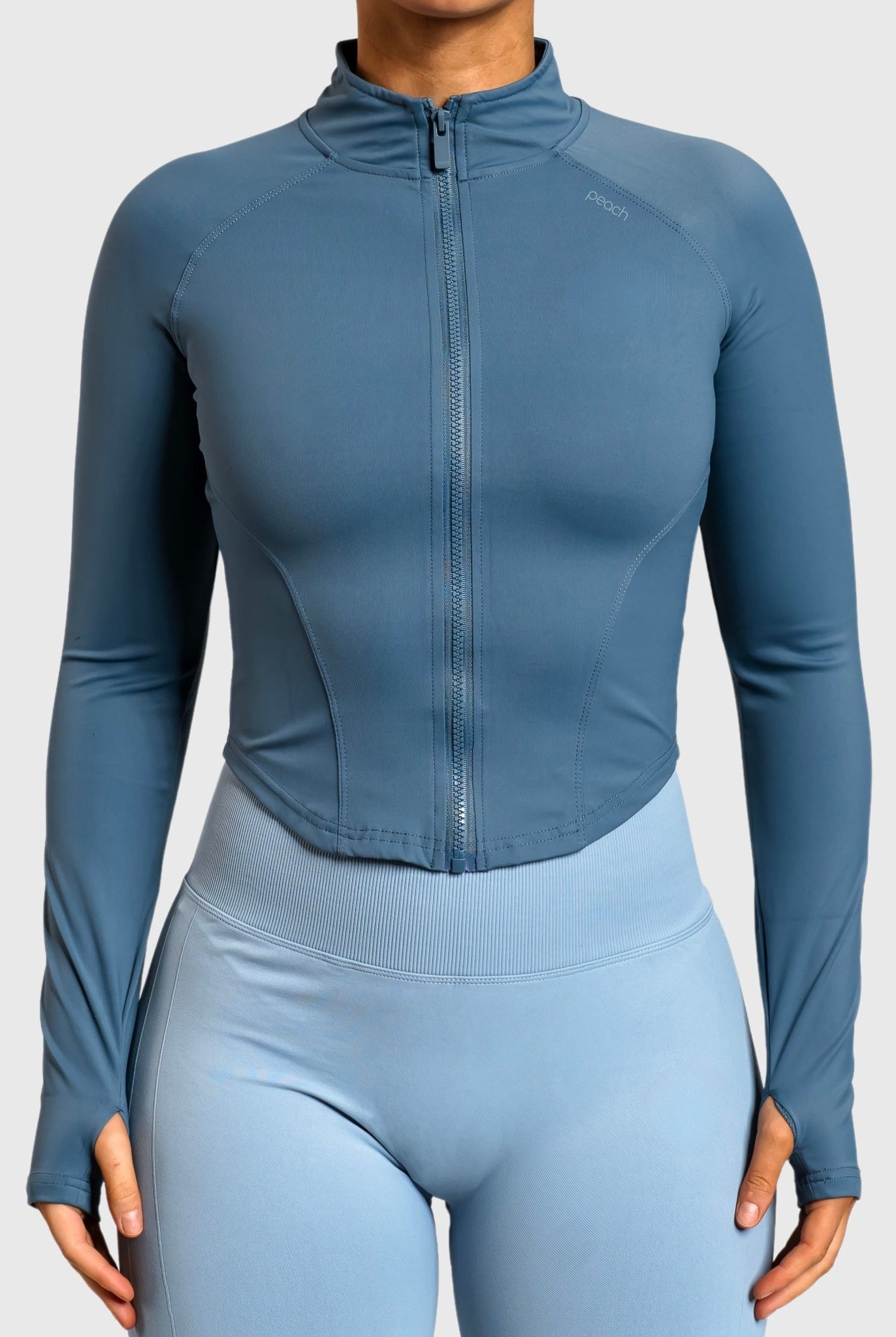 Navy Blue Define Jacket - Peach Tights - Jacket