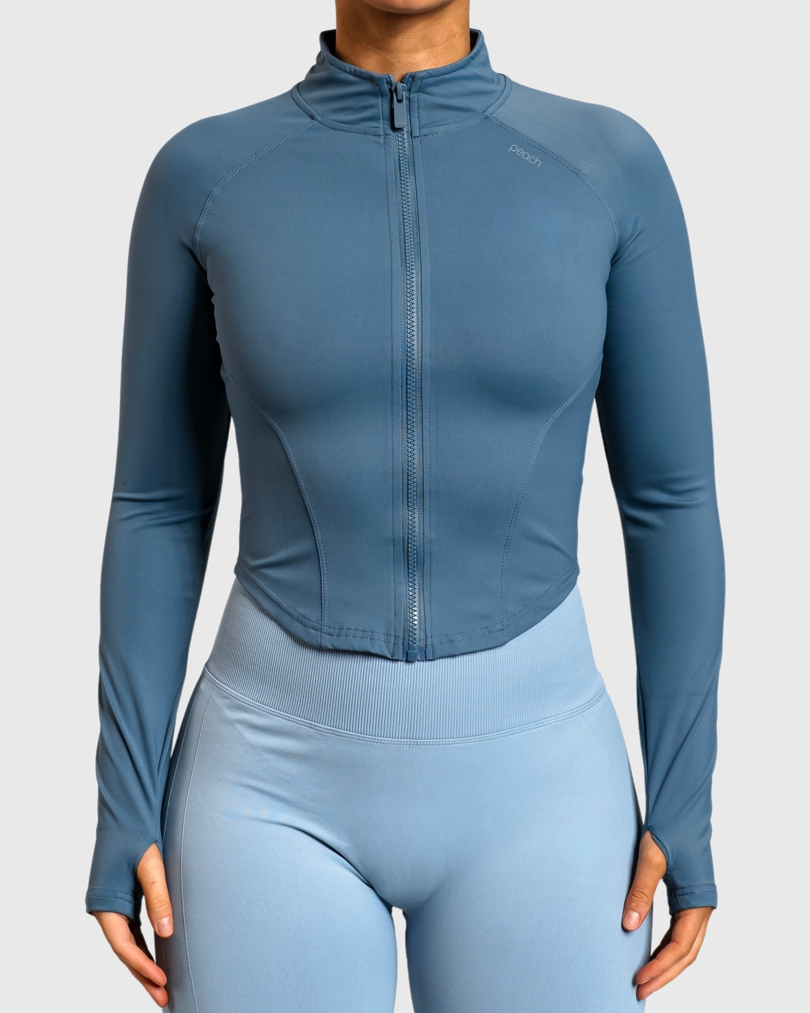 Navy Blue Define Jacket - Peach Tights - Jacket