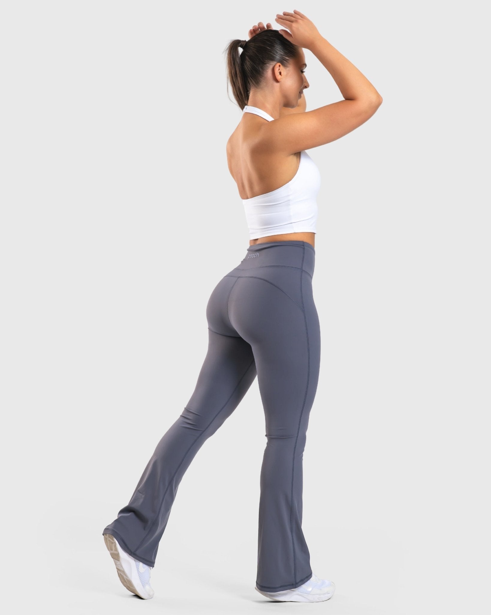 Navy Blue Flared Yoga - Peach Tights - Tights