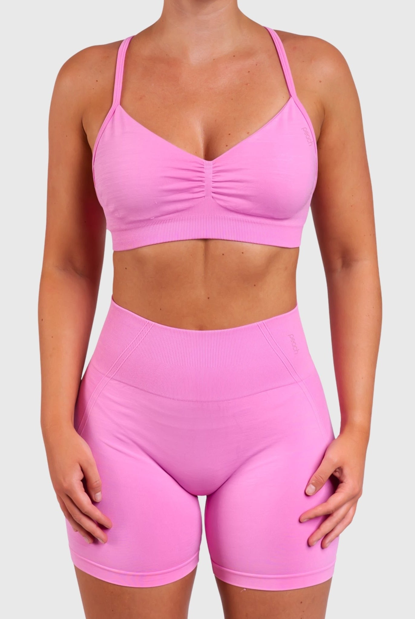 Pink Elevate Sports - bra - Peach Tights - Sports - Bra