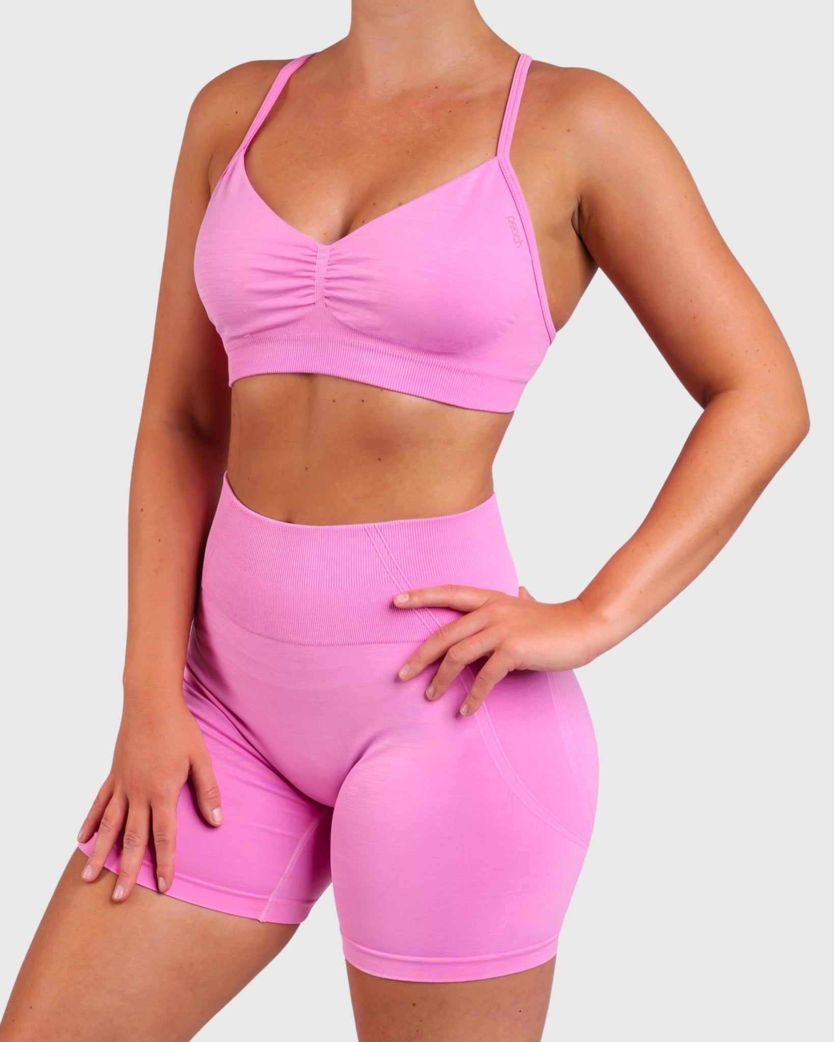 Pink Elevate Sports - bra - Peach Tights - Sports - Bra