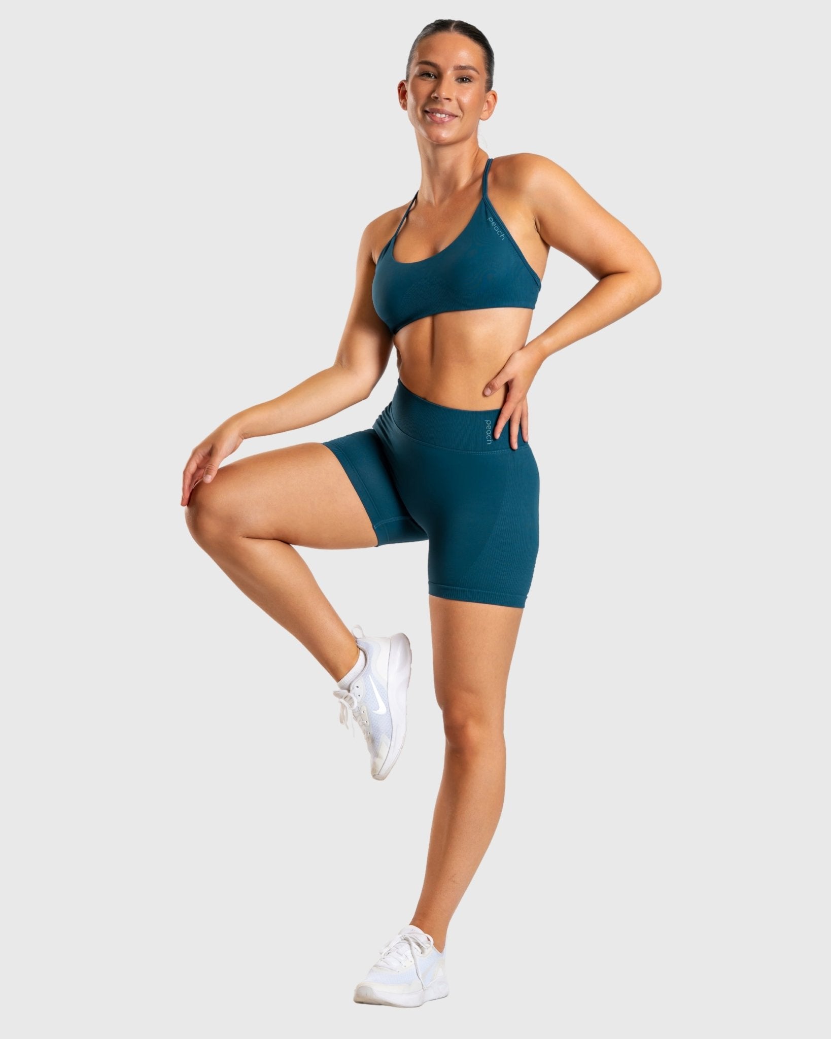 Sea Blue Ignite Sports - bra - Peach Tights - Sports - Bra