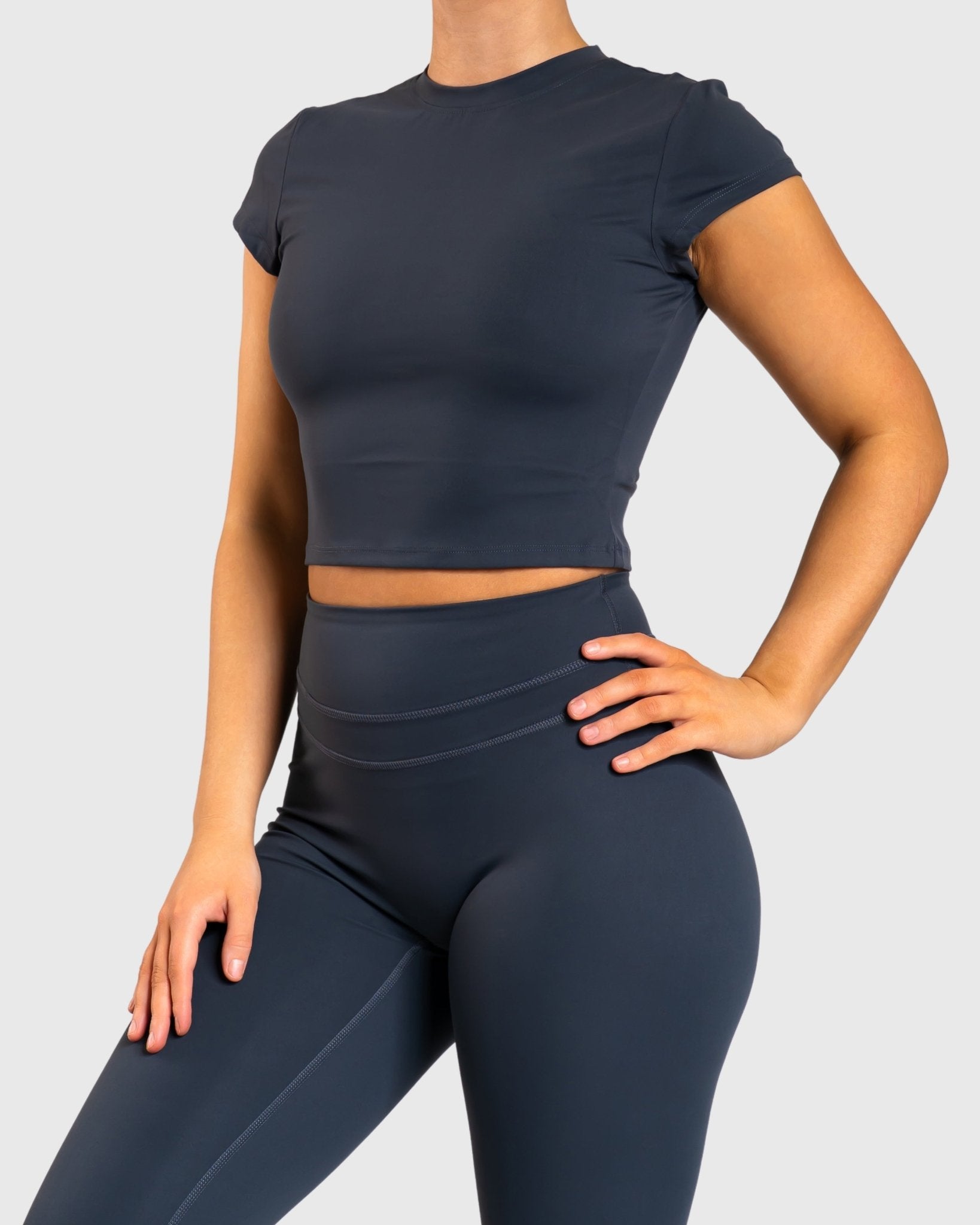 Steel Blue Velocity T-shirt - Peach Tights - T-shirt