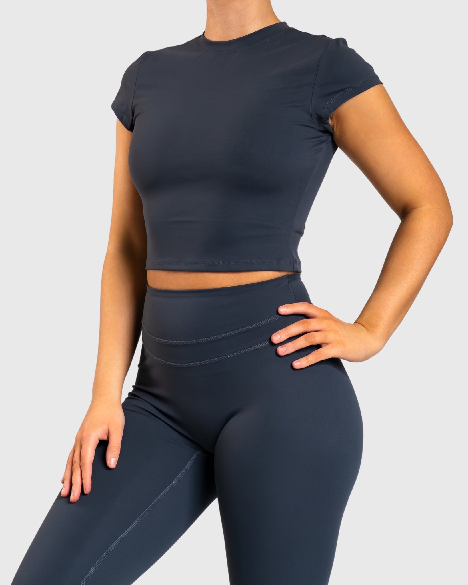 Steel Blue Velocity T-shirt - Peach Tights - T-shirt