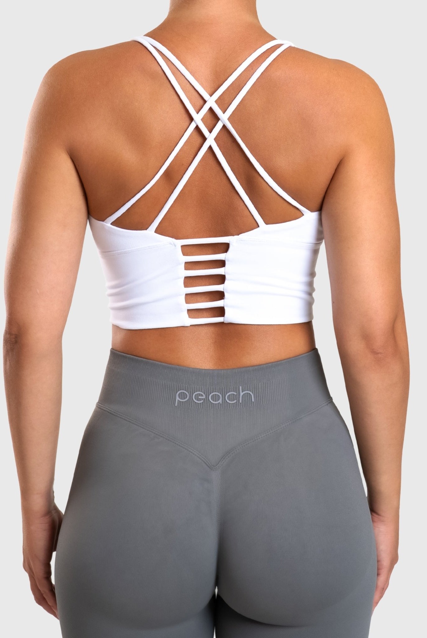 White Cross Topp - Peach Tights - Sports - Bra