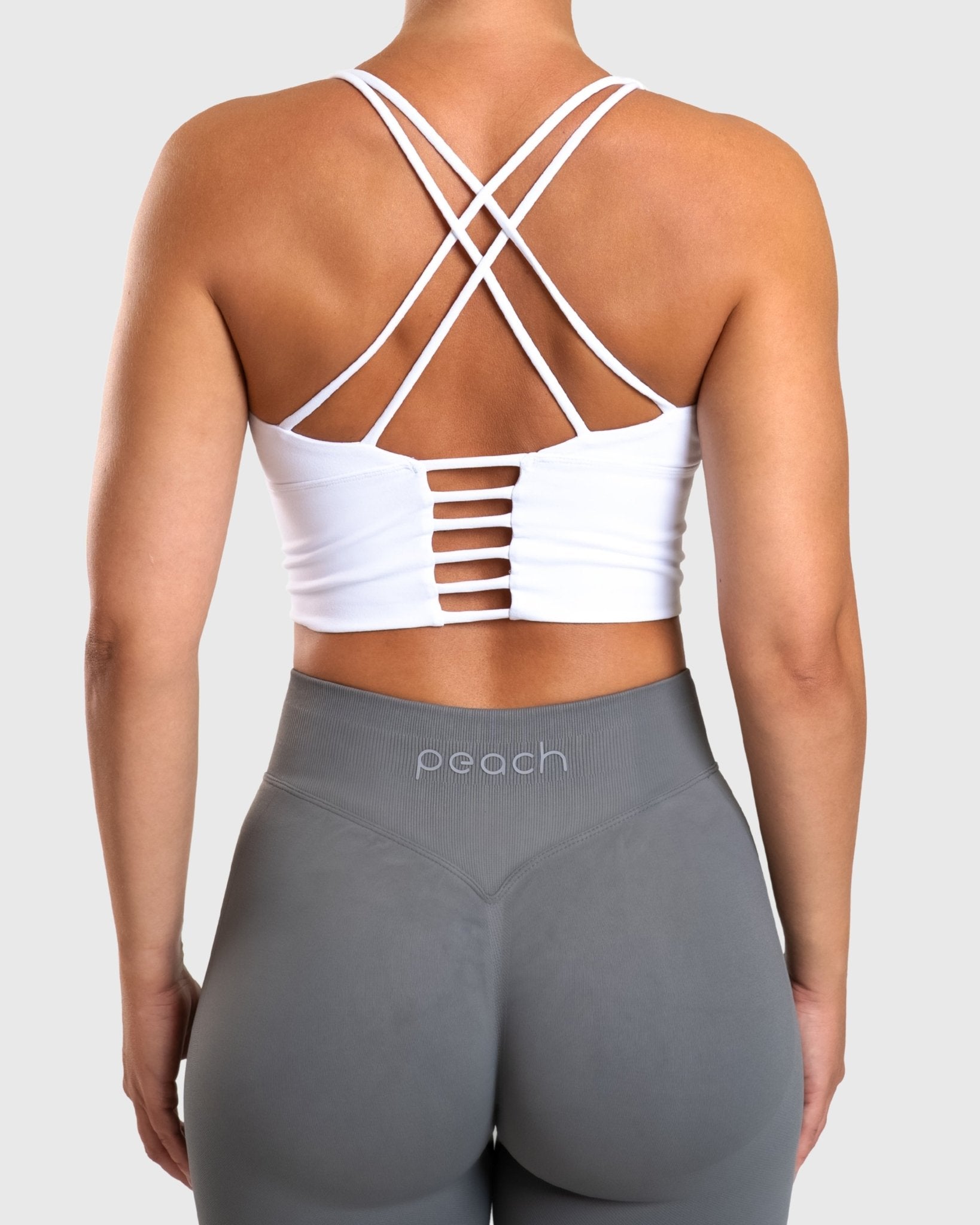 White Cross Topp - Peach Tights - Sports - Bra