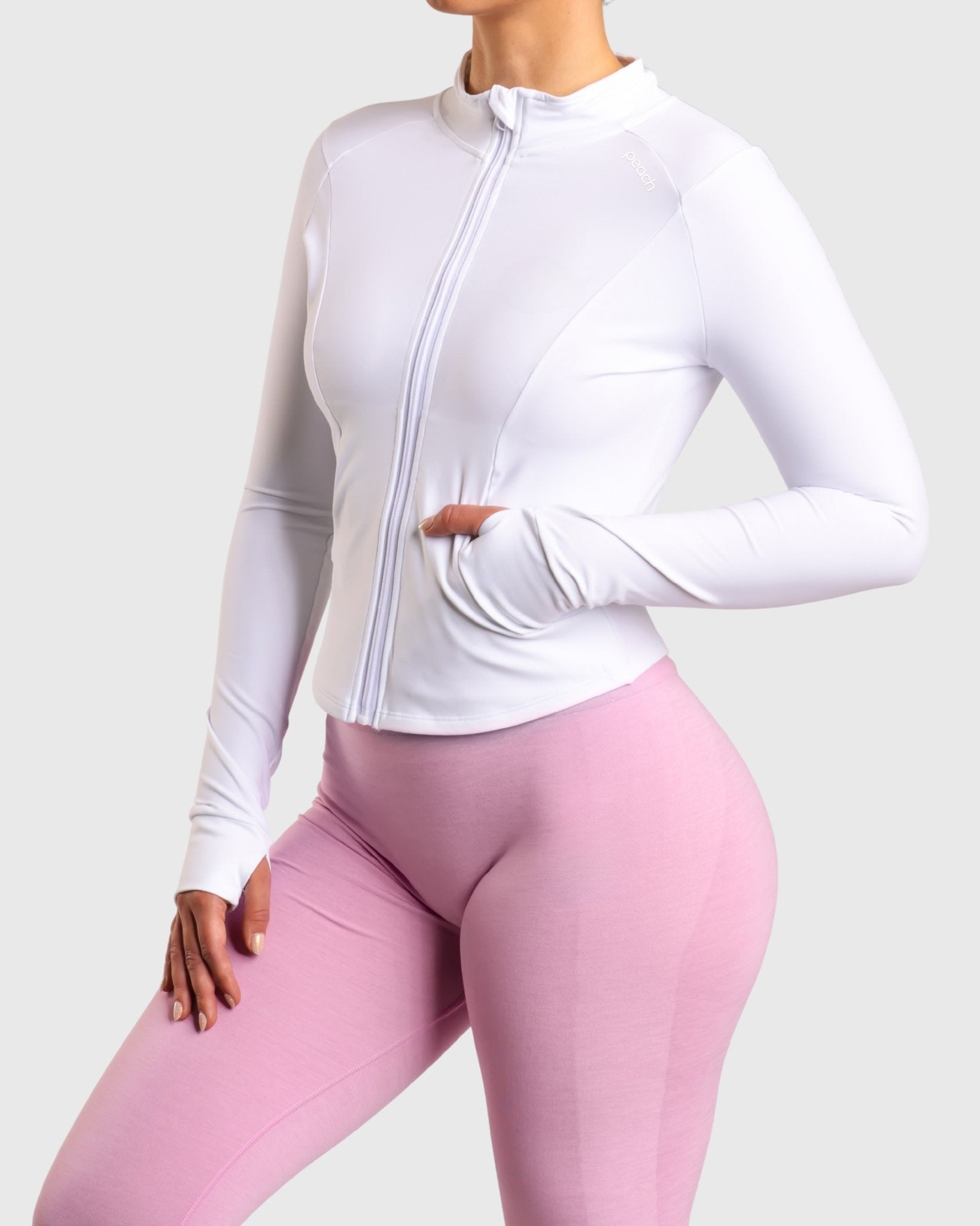 White Curve Jacket - Peach Tights - Jacket