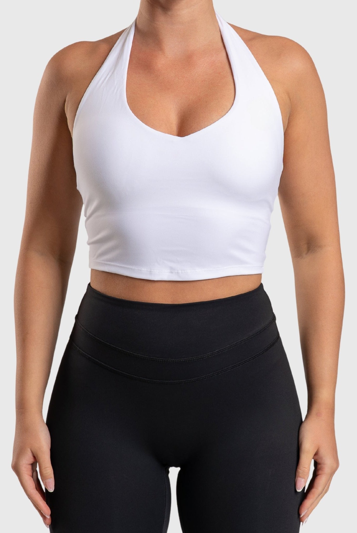 White Lush Halterneck Topp - Peach Tights - Sports - Bra