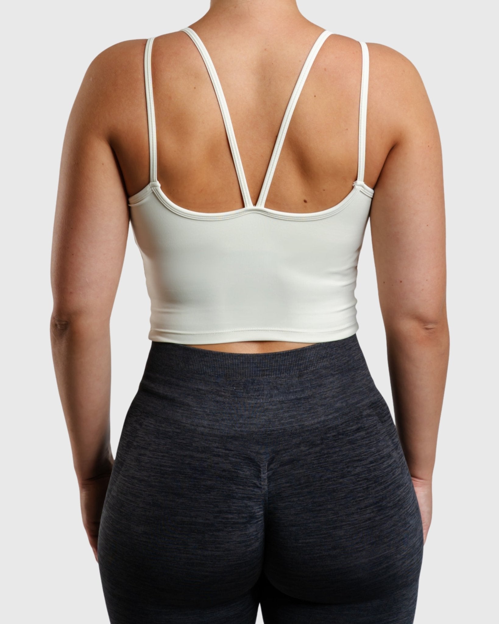 White Softline Singlet - Peach Tights - Sports - Bra