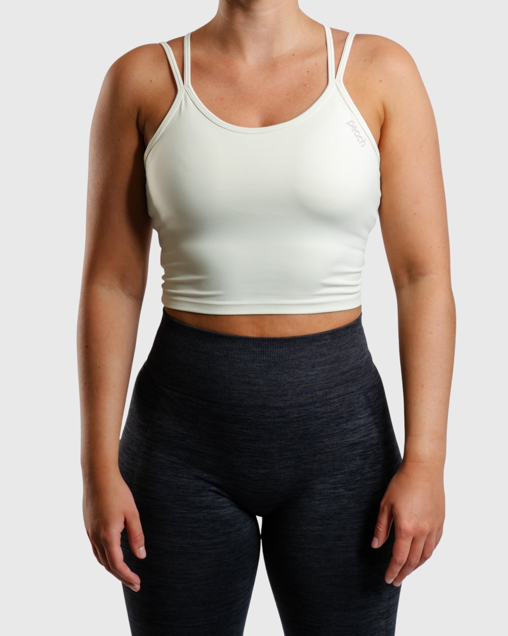 White Softline Singlet - Peach Tights - Sports - Bra