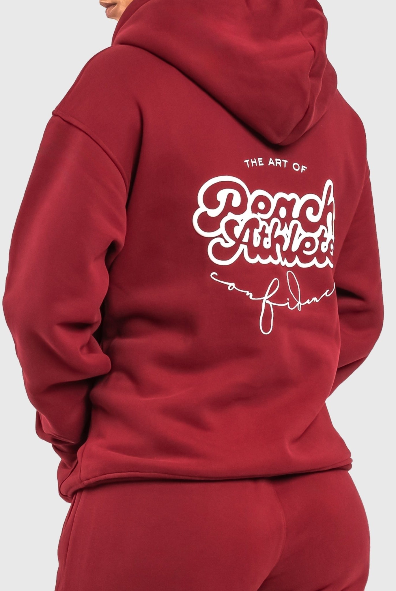 Wine Red Haze Hoodie - Peach Tights - Hoodie