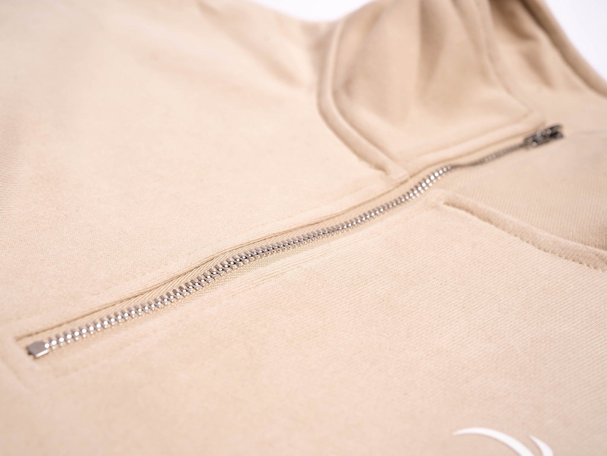 Beige Half Zip Pullover - Peach Tights -