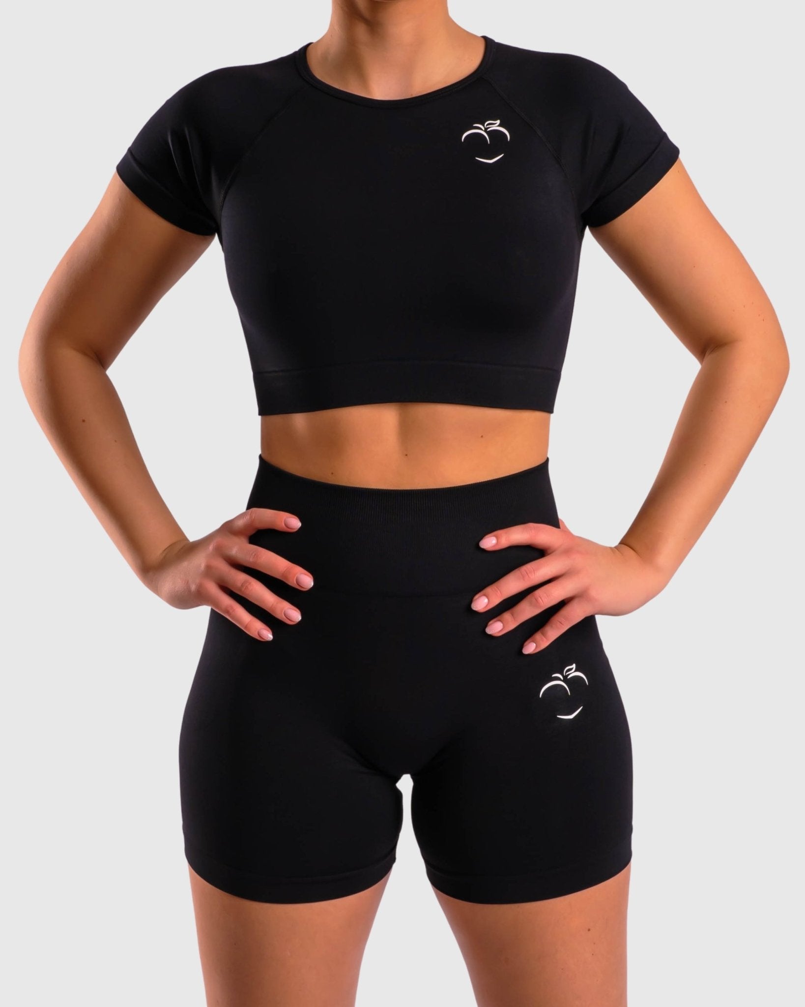 Black Deluxe T-shirt - Peach Tights -