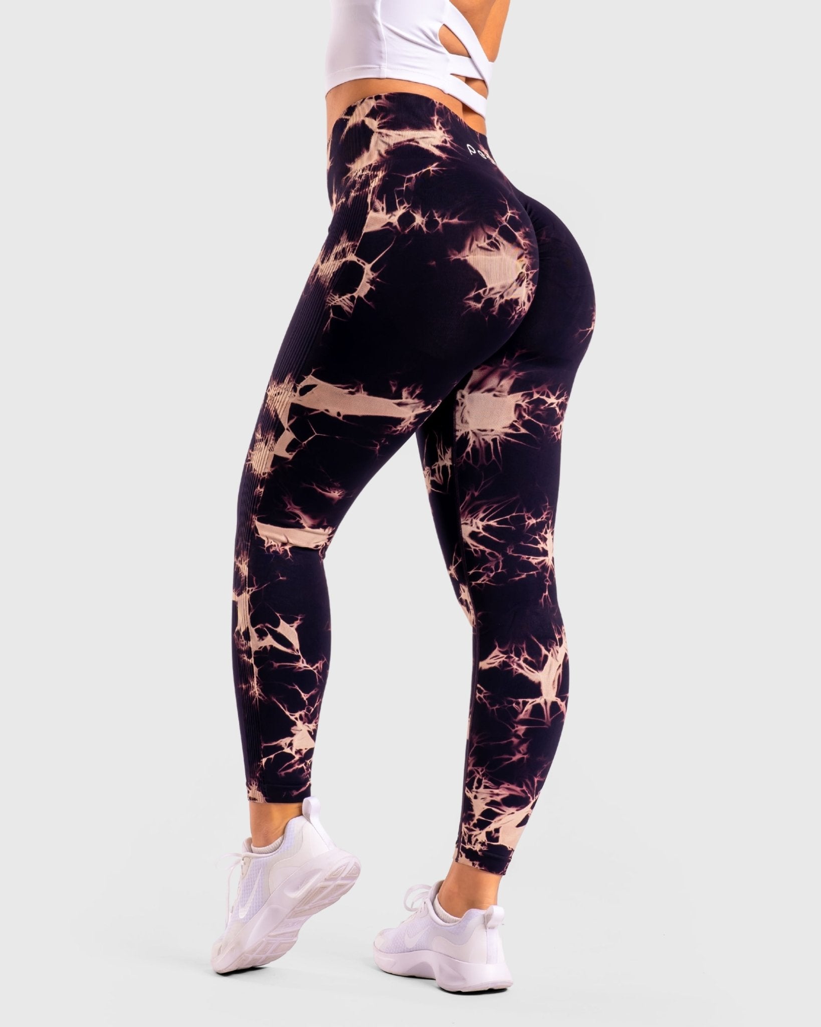 Dark lilac Tie-dye V.2 Mid waist - Peach Tights -