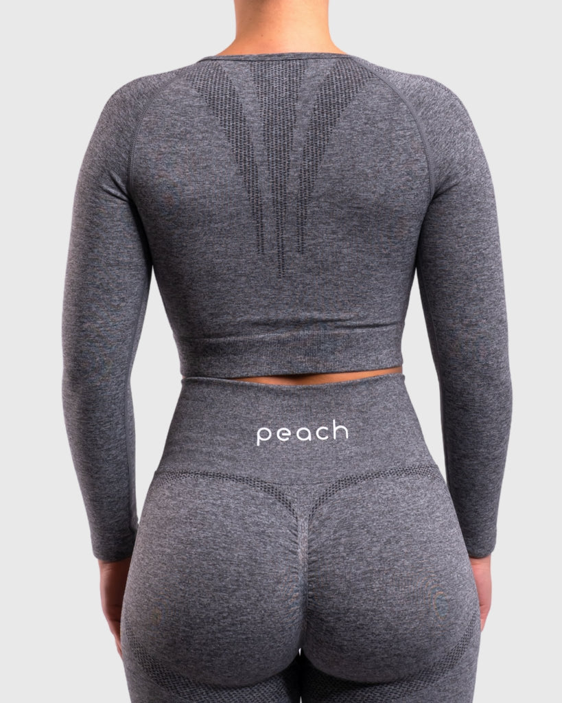 Grey Dusty Lux Seamless Long Sleeve - Peach Tights - Long sleeve