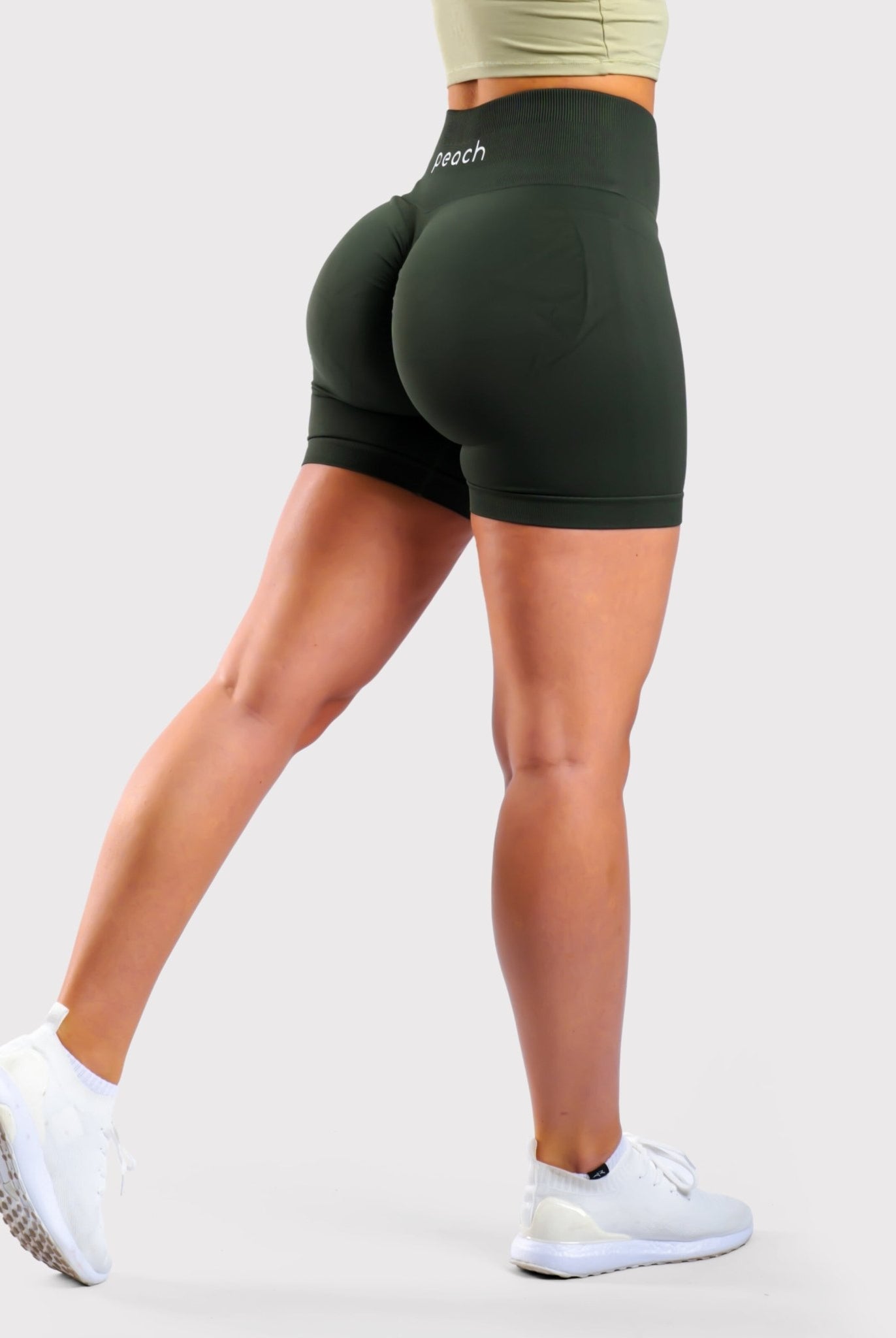 Hunter Green Agility Shorts - Peach Tights -