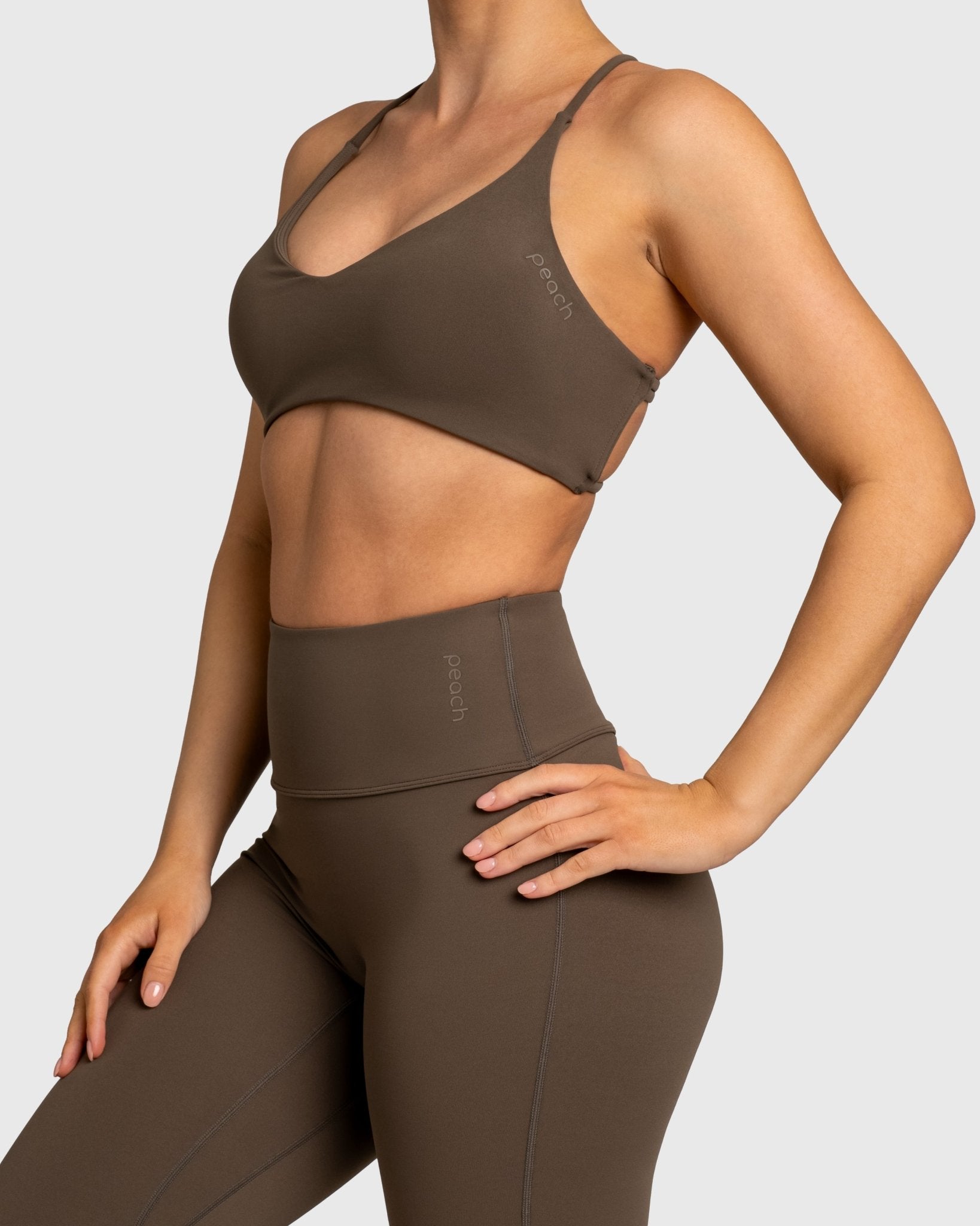 Ash Brown Sculpt Sports - bra - Peach Tights - Sports - Bra