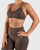 Ash Brown Vivid Sports - bra - Peach Tights - Sports - Bra