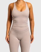 Beige Velocity Singlet - Peach Tights - Sports - Bra