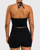 Black Allure Halterneck Topp - Peach Tights - Sports - Bra