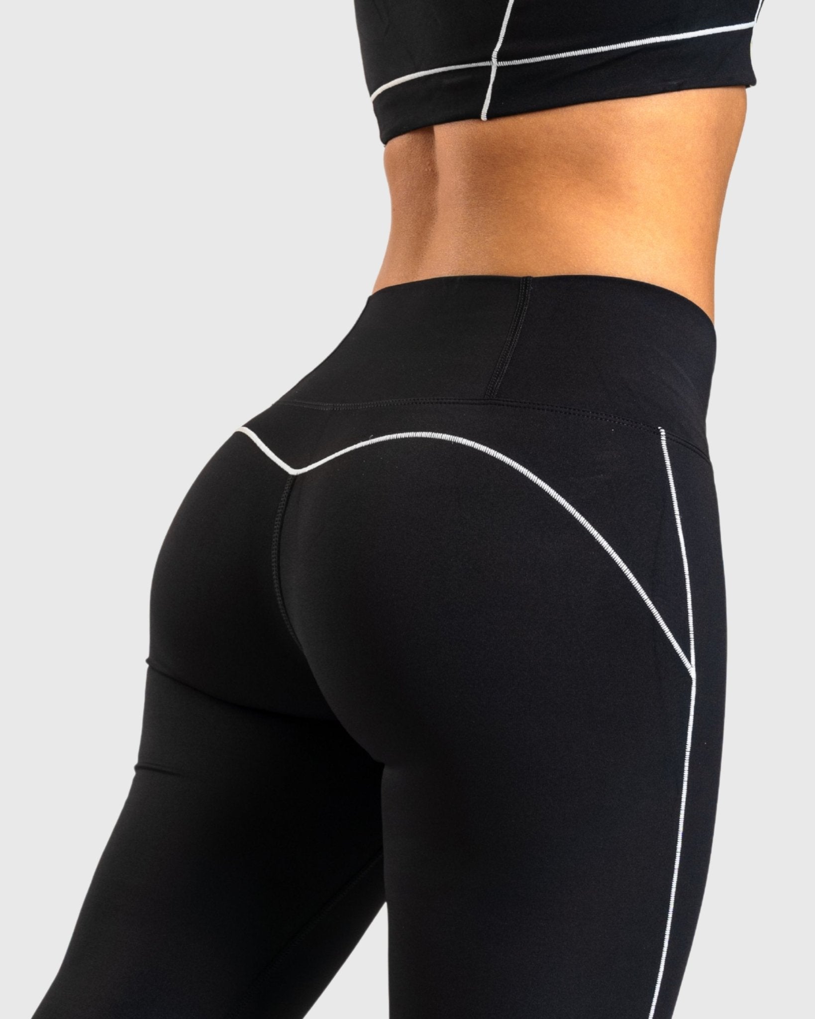 Black Bloom Yoga Pants - Peach Tights - Tights