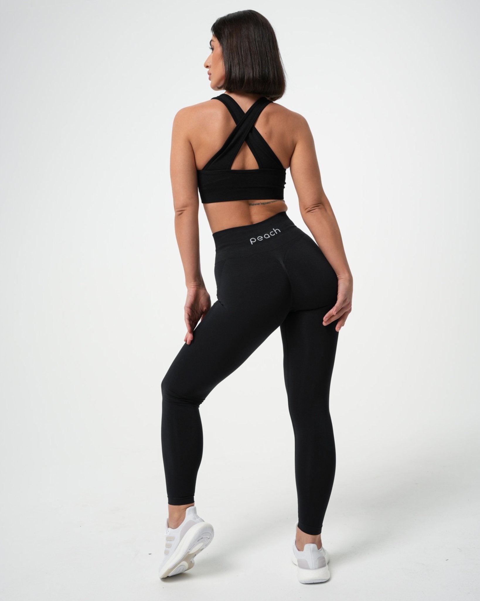 Black Classic Deluxe Mid Waist Tights - Peach Tights - Tights