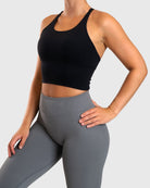 Black Cross Topp - Peach Tights - Sports - Bra