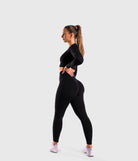 Black Deluxe Mid Waist Tights - Peach Tights - Tights