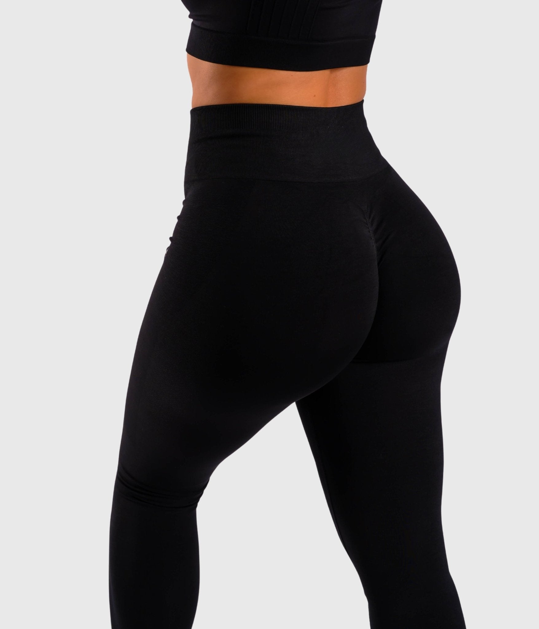 Black Deluxe Mid Waist Tights - Peach Tights - Tights